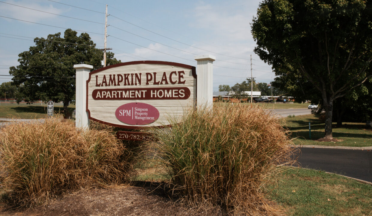 slight angle view of lampkin sign-horizontal